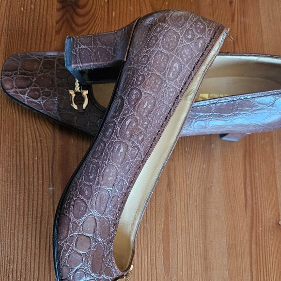Salvatore Ferragamo exotic leather pump size 10 US - Picture 2 of 6